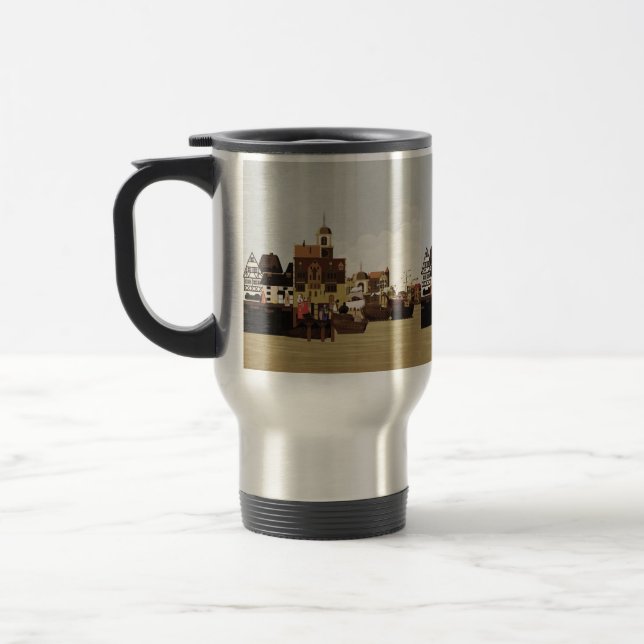 Mediaeval Harbour Travel Mug (Left)