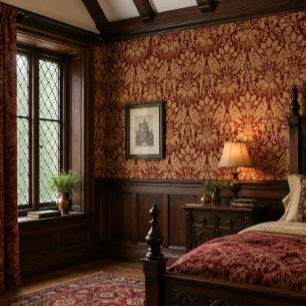 Mediaeval Hawks & Hounds Print Pattern Wallpaper
