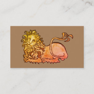 Mediaeval heraldic lion business card