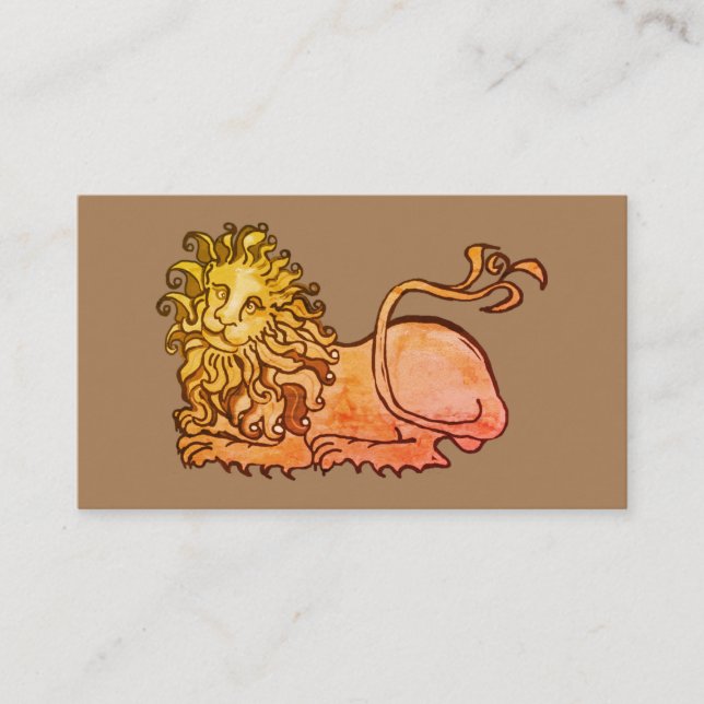 Mediaeval heraldic lion business card (Front)