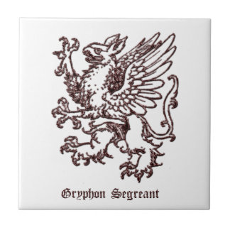 Mediaeval Heraldry Gryphon segreant Tile