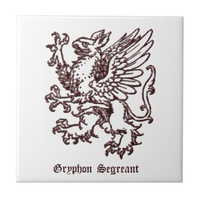 Mediaeval Heraldry Gryphon segreant Tile (Front)