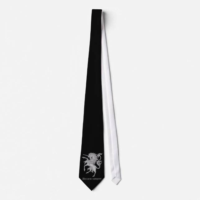 Mediaeval Heraldry Unicorn rampant Tie (Front)