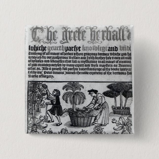 Mediaeval Herb Garden 15 Cm Square Badge (Front)