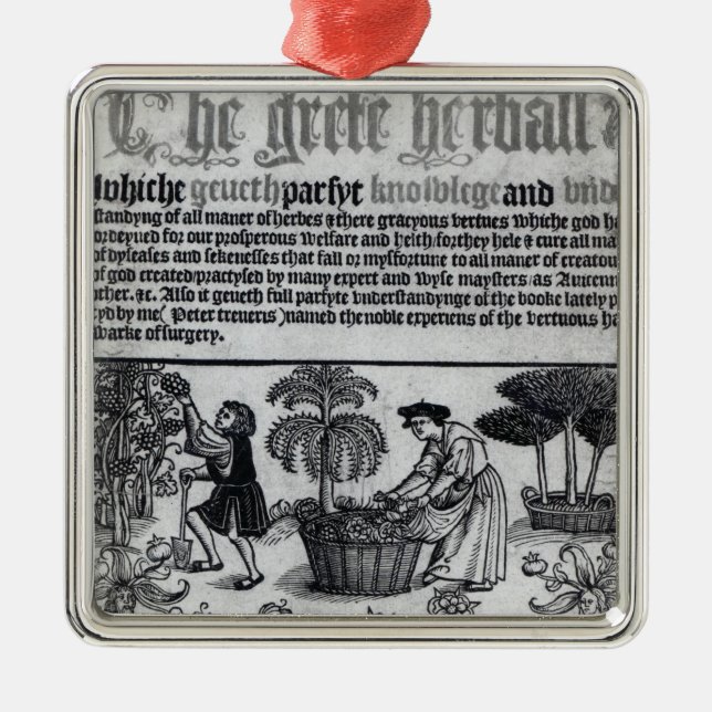 Mediaeval Herb Garden Metal Tree Decoration (Front)