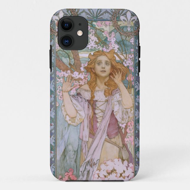 Mediaeval heroine Joan of Arc by Alphonse Mucha Case-Mate iPhone Case (Back)
