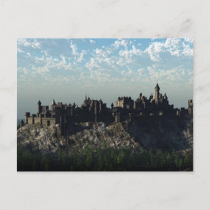 Mediaeval Hilltop Castle Postcard