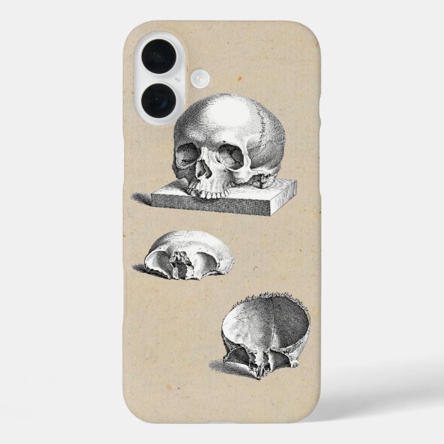 Mediaeval Human Skull Cheselden Drawing Case-Mate iPhone Case (Back)