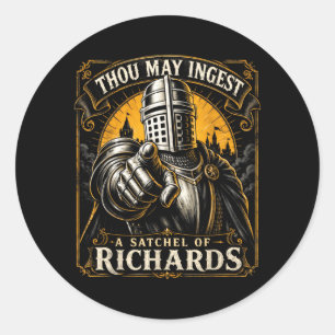 Mediaeval Humour Classic Round Sticker