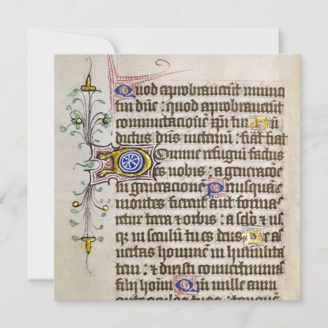 Mediaeval Illuminated Manuscript Holiday Card (Front)