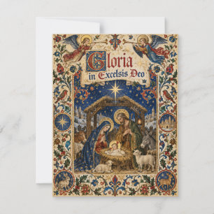 Mediaeval Illuminated Manuscript Nativity Holiday Card