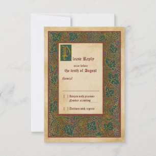 Mediaeval Illuminated Manuscript Wedding RSVP repl