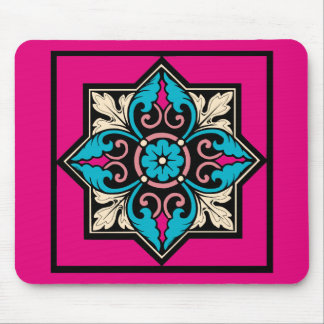 Mediaeval Illumination Arctic Blue Acanthus Leaf Mouse Mat