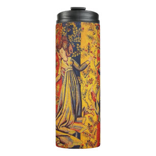 Mediaeval Italian Red Blue Yellow Chinoiserie Thermal Tumbler