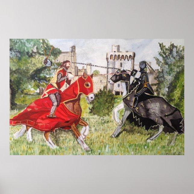 Mediaeval Joust against a Castle Poster (Front)