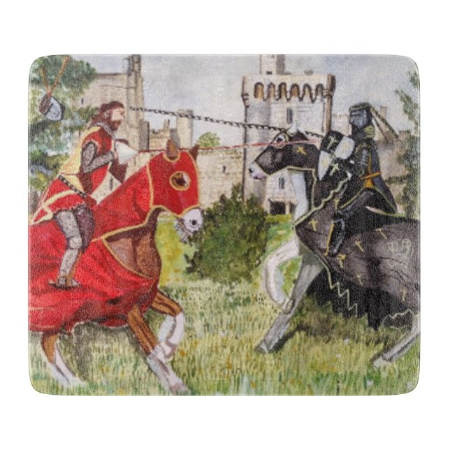 Mediaeval Joust In front of Castle  Cutting Board (Front)