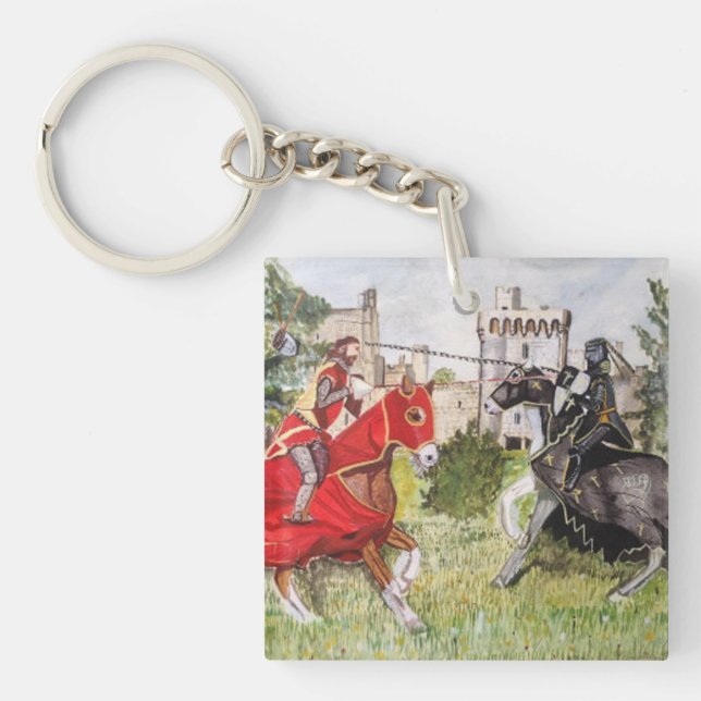 Mediaeval Joust In front of Castle Key Ring (Front)