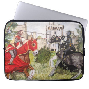 Mediaeval Joust In front of Castle Laptop Sleeve