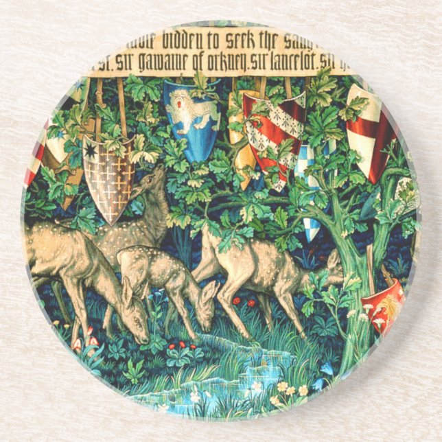 Mediaeval King Arthur William Morris Coaster (Front)