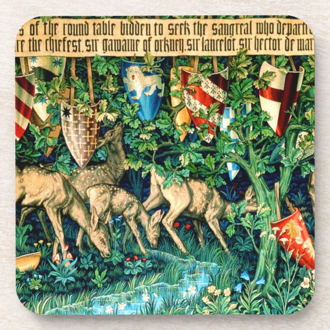 Mediaeval King Arthur William Morris Coaster (Front)