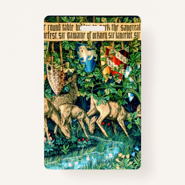 Mediaeval King Arthur William Morris ID Badge (Front)