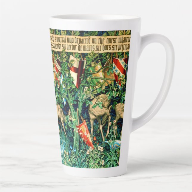 Mediaeval King Arthur William Morris Latte Mug (Right)