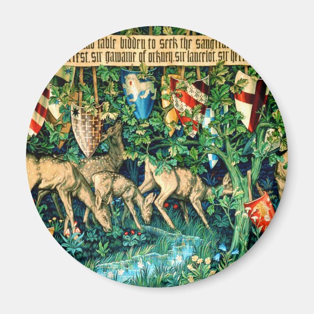 Mediaeval King Arthur William Morris Magnet (Front)