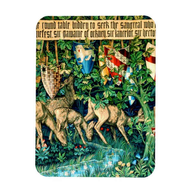 Mediaeval King Arthur William Morris Magnet (Vertical)