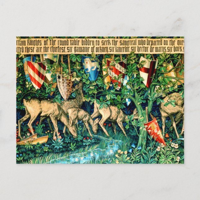 Mediaeval King Arthur William Morris Postcard (Front)