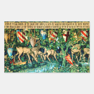 Mediaeval King Arthur William Morris Rectangular Sticker