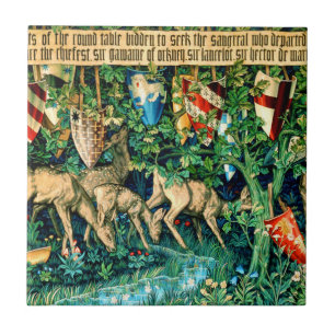 Mediaeval King Arthur William Morris Tile