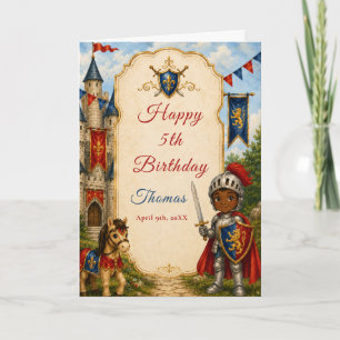 Mediaeval Knight 5th Birthday Card