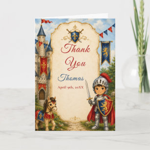 Mediaeval Knight 5th Thank you Card