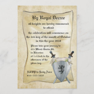 Mediaeval Knight Birthday Invitation