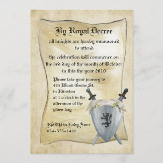Mediaeval Knight Birthday Invitation