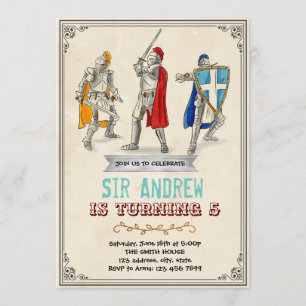 Mediaeval knight birthday invitation