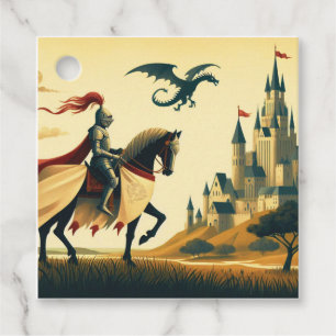 Mediaeval Knight/dragon/castle fantsy Favour Tags