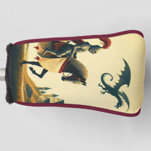Mediaeval Knight/dragon/castle fantsy Golf Head Cover