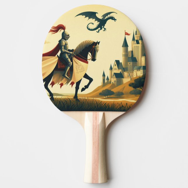 Mediaeval Knight/dragon/castle fantsy Ping Pong Paddle (Front)