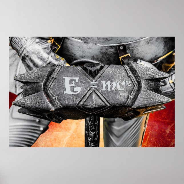 Mediaeval knight - E=mc2 Poster (Front)