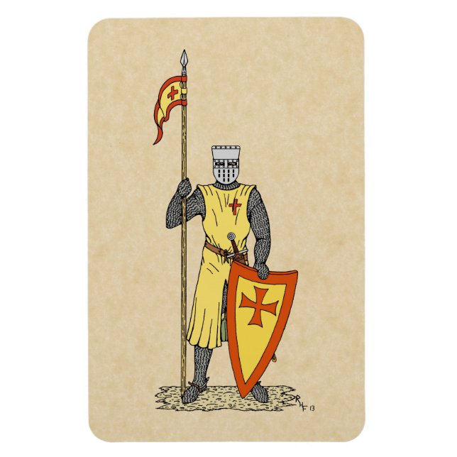 Mediaeval Knight Early 13th Century Magnet (Vertical)