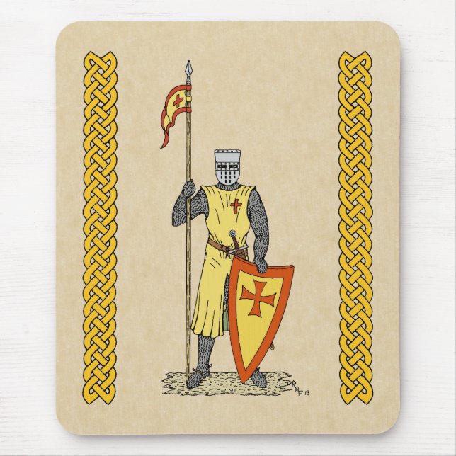 Mediaeval Knight Early 13th Century Mouse Mat (Front)
