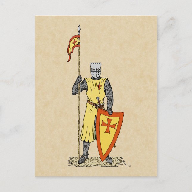 Mediaeval Knight Early 13th Century Postcard (Front)