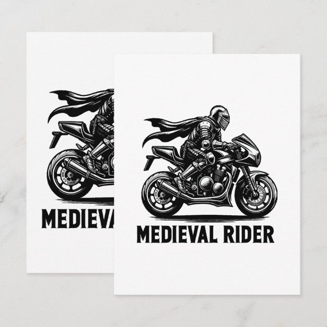 Mediaeval knight enclosure card (Front/Back)