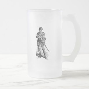 Mediaeval Knight Frosted Glass Beer Mug
