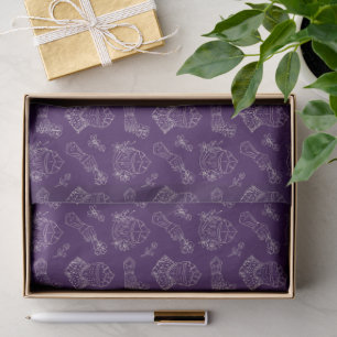 Mediaeval Knight Helm Pattern Purple Tissue Paper
