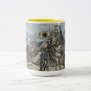 Mediaeval Knight Horse History Castle Party Destin Two-Tone Coffee Mug