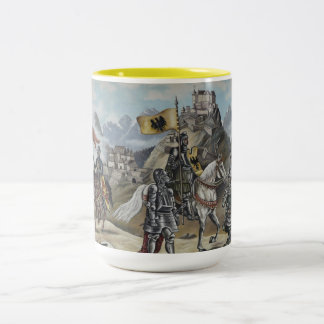 Mediaeval Knight Horse History Castle Party Destin Two-Tone Coffee Mug