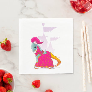 Mediaeval Knight Horse in Armour Fantasy Napkin