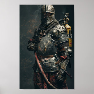 Mediaeval Knight in Armour Poster